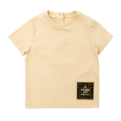 Thời trang - Áo Phông Nữ Fendi With Logo Patch 7AJ F1P2N JUI153 Tshirt Màu Be - Vua Hàng Hiệu
