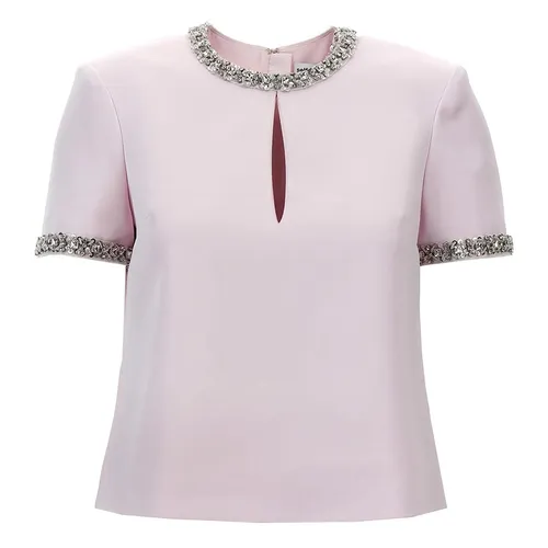 Thời trang - Áo Phông Nữ Self-Portrait In Pink AW24002TAPPINK Tshirt Màu Hồng Size 6 - Vua Hàng Hiệu