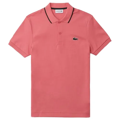 Thời trang Lacoste Hồng Áo Polo 100% Cotton - Áo Polo Nam Lacoste Men's Regular Fit Contrast Collar PH0960-PQU Màu Hồng Size 3 - Vua Hàng Hiệu
