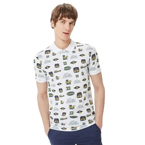 Thời trang - Áo Polo Nam Lacoste Men's Slim Fit Printed PH0354 - 54B Màu Trắng Họa Tiết Size 3 - Vua Hàng Hiệu