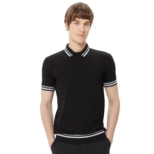Áo Polo Nam Lacoste Men's Slim Fit Striped Black Polo PH0307 - 07S Màu Đen Size 2 - Thời trang - Vua Hàng Hiệu