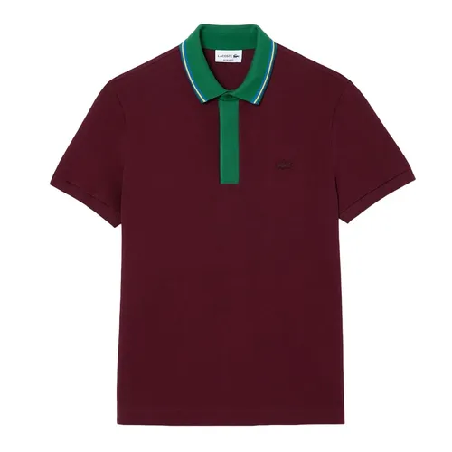 Áo Polo Nam Lacoste Smart Paris Regular Fit Contrast Neck PH1125 - YUP Màu Đỏ Mận Size 4 - Thời trang - Vua Hàng Hiệu
