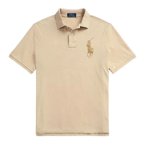 Ralph Lauren - Áo Polo Nam Ralph Lauren Classic Fit Big Pony Mesh Polo Shirt 137003-BEIGE Màu Be Size S - Vua Hàng Hiệu