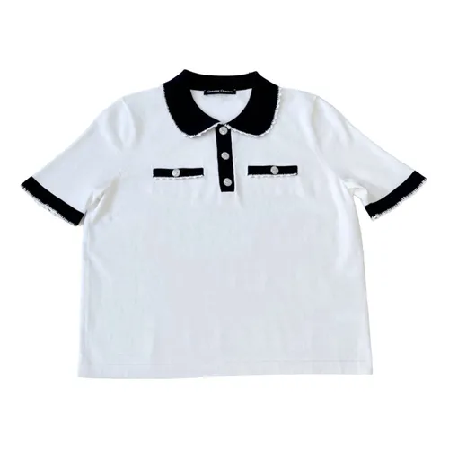 Thời trang Chester Charles - Áo Polo Nữ Chester Charles In White CW502KW0420W0 Màu Đen Trắng Size M - Vua Hàng Hiệu