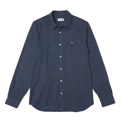 Áo Sơ Mi Nam Lacoste Men's Slim Fit Cotton Chambray Shirt CH2573 - HHW Màu Xanh Navy Size 40