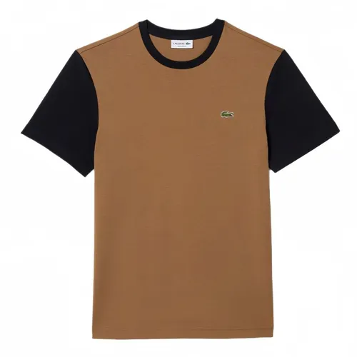 Áo Thun Nam Lacoste Regular Fit Cotton Colorblock T-Shirt TH1298 - LSI Màu Nâu Đen Size 5