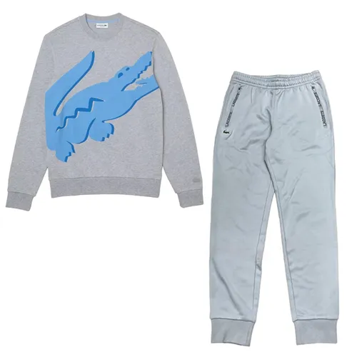 Thời trang Lacoste Bộ quần áo nỉ - Bộ Quần Áo Nỉ Nam Lacoste Men’s Sport Straight Trousers Jogger Màu Xám Size 3 - Vua Hàng Hiệu