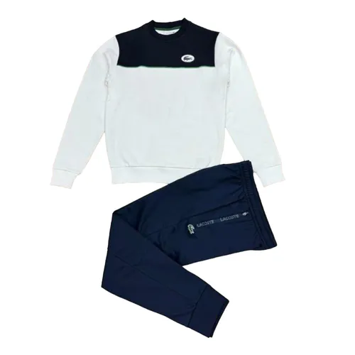 Bộ Thể Thao Nam Lacoste Heritage Badge Colourblock Màu Trắng Phối Xanh Size 2 