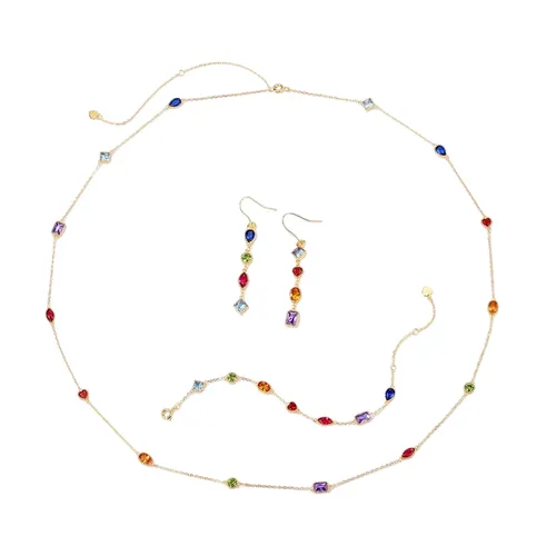 Bộ Trang Sức Nữ LiLi Jewelry LILI_414773 Bạc Mạ Vàng Đính Đá CZ Phối Màu
