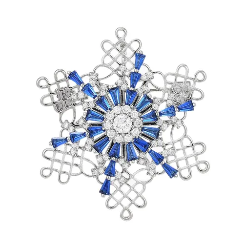 Cài Áo Nữ Meri Blue Snowflake BR788 Màu Xanh Bạc