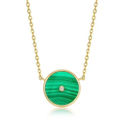 Dây Chuyền Nữ Lili Jewelry Mạ Vàng Đính Đá Malachite Lovely LILI_184874 Màu Xanh