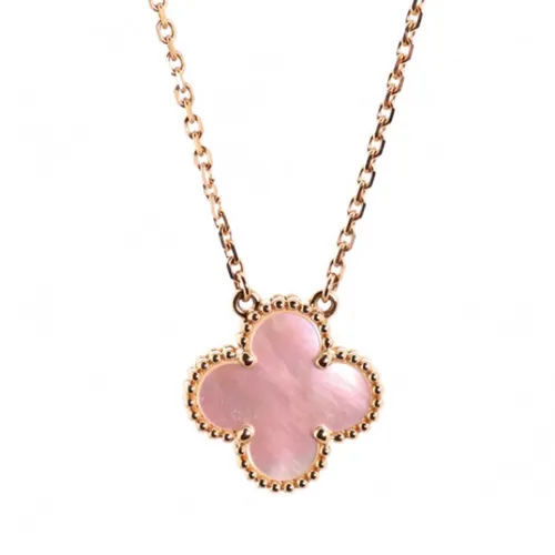 Jewery Luxury - Dây Chuyền Jewery Luxury Vintage Alhambra Pendant 18k Yellow Gold Mother-Of-Pearl Màu Vàng Hồng Size 15mm - Vua Hàng Hiệu