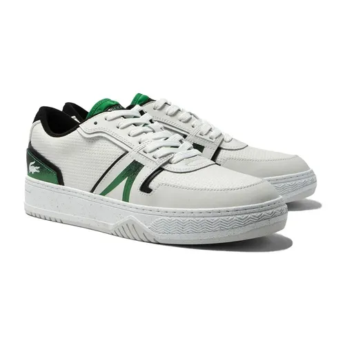 Giày - Giày Thể Thao Nam Lacoste Leather Spray Print Trainers L001 - 123 Màu Trắng Xanh Size 7.5 - Vua Hàng Hiệu