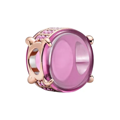 Pandora - Hạt Vòng Charm Nữ Pandora Pink Oval Cabochon 789309C02 Màu Vàng Hồng - Vua Hàng Hiệu