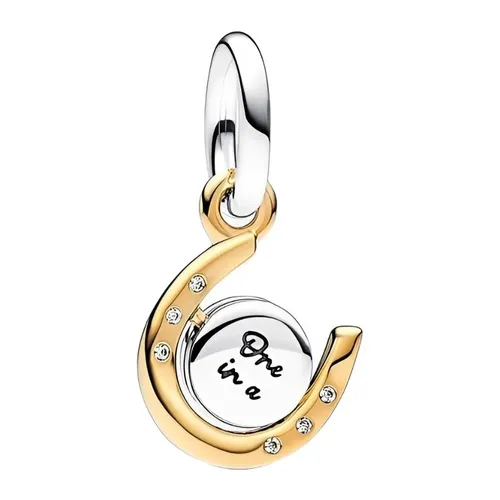 Pandora - Hạt Vòng Charm Pandora Two Tone Spinning Disc Horseshoe Dangle Charm 762713C01 Màu Vàng Gold C_QP - Vua Hàng Hiệu