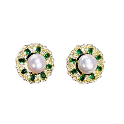 Khuyên Tai Nữ Kya Jewel Golden Pearl Elegance PE28 Màu Vàng Xanh