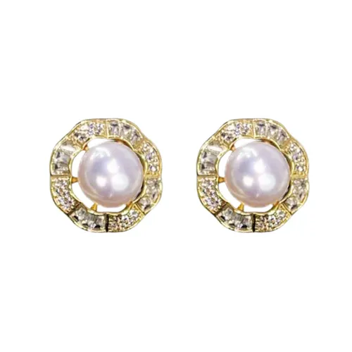 Khuyên Tai Nữ Kya Jewel Romantic Golden Pearl PE30 Màu Trắng Ngà
