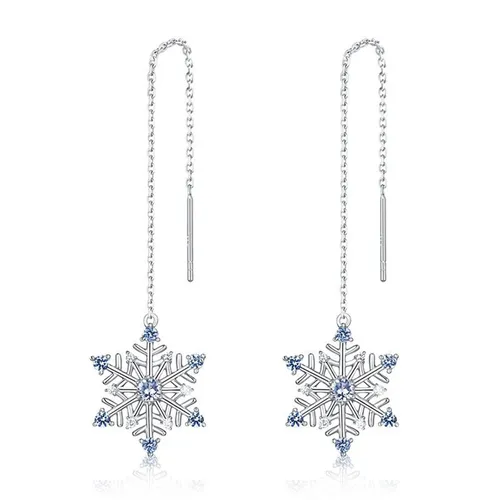 Trang sức Lili Jewelry Khuyên tai - Khuyên Tai Nữ LiLi Jewelry Hình Bông Tuyết Đính Đá Spinel, Đá CZ LILI_351823 Màu Bạc/Xanh - Vua Hàng Hiệu