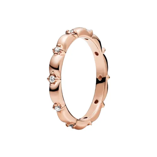 Trang sức Nhẫn Đá zirconia, mạ vàng hồng 14k - Nhẫn Nữ Pandora Rose Ring With Clear Cubic Zirconia 188791C01 Màu Vàng Hồng Size 54 - Vua Hàng Hiệu