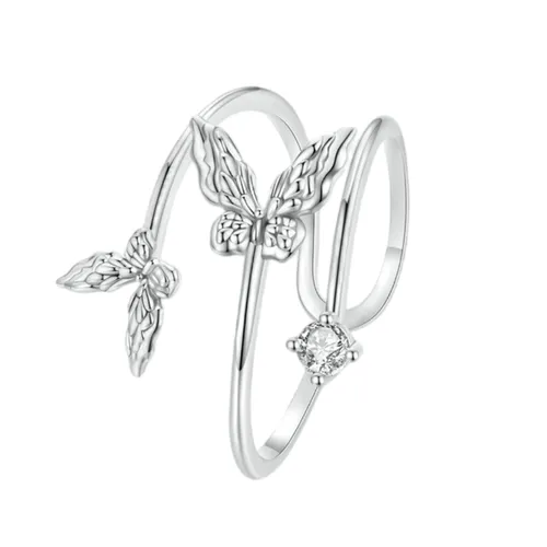 Trang sức - Nhẫn Nữ Kya Jewel Butterfly Wings R91 Màu Bạc - Vua Hàng Hiệu