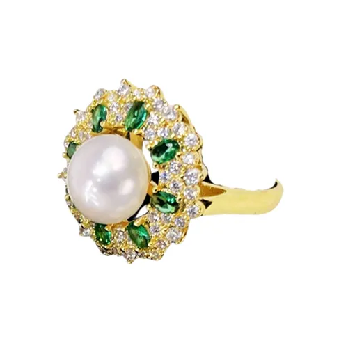 Trang sức - Nhẫn Nữ Kya Jewel Golden Pearl Elegance PR28 Màu Vàng Xanh - Vua Hàng Hiệu