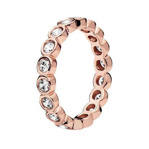 Pandora Vàng hồng Nhẫn - Nhẫn Nữ Pandora Band Of Stones Ring 180942CZ Màu Vàng Hồng Size 54 - Vua Hàng Hiệu
