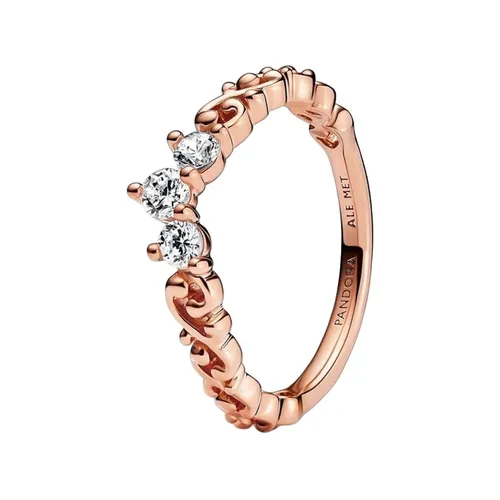 Trang sức Nhẫn Đá zirconia, mạ vàng hồng 14k - Nhẫn Nữ Pandora Regal Swirl Tiara Ring 182232C01 Màu Vàng Hồng Size 54 - Vua Hàng Hiệu