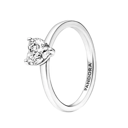 Nhẫn Nữ Pandora Sparkling Heart Solitaire Ring With Clear Zirconia 191165C01 Màu Bạc Size 52