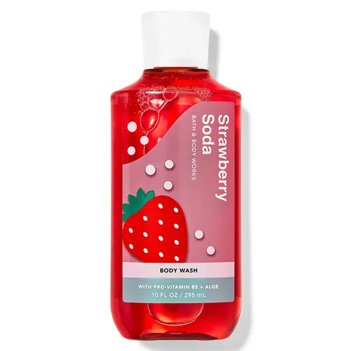 Mỹ phẩm Bath & Body Works - Sữa Tắm Bath & Body Works Strawberry Soda With Pro-Vitamin B5 + Aloe Body Wash 295ml - Vua Hàng Hiệu