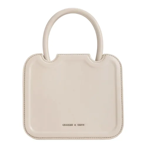 Túi xách - Túi Đeo Chéo Nữ Charles & Keith CNK Perline Sculptural Top Handle Bag Oat CK2-30782303 Màu Be - Vua Hàng Hiệu