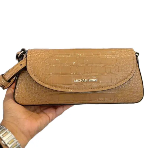 Túi Đeo Chéo Nữ Michael Kors MK Croc Embossed Crossbody Bag Màu Nâu Tây  