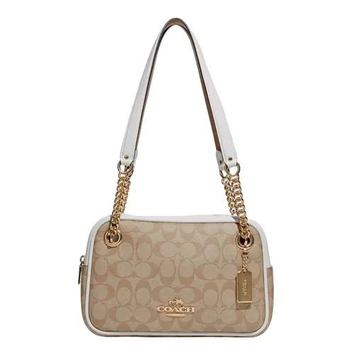 Túi Đeo Vai Nữ Coach Cammie Chain Shoulder Bag In Signature Canvas C8149 Màu Nâu Khaki