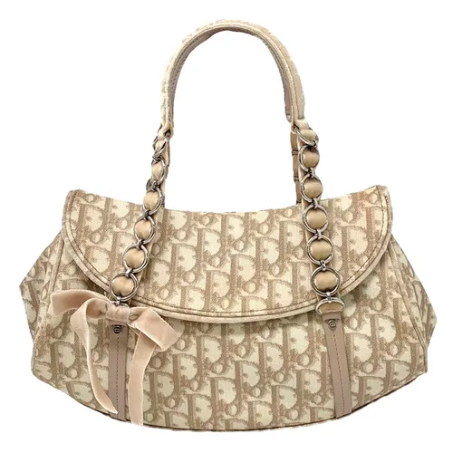 Túi Xách Tay Nữ Christian Dior Monogram Romantique Trotter Bag Beige Màu Be