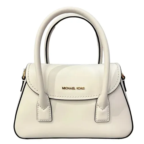 Túi xách - Túi Xách Tay Nữ Michael Kors MK Katya Small Leather Satchel Crossbody Handbag Cream Bag 35F4G3OC5L Màu Trắng - Vua Hàng Hiệu