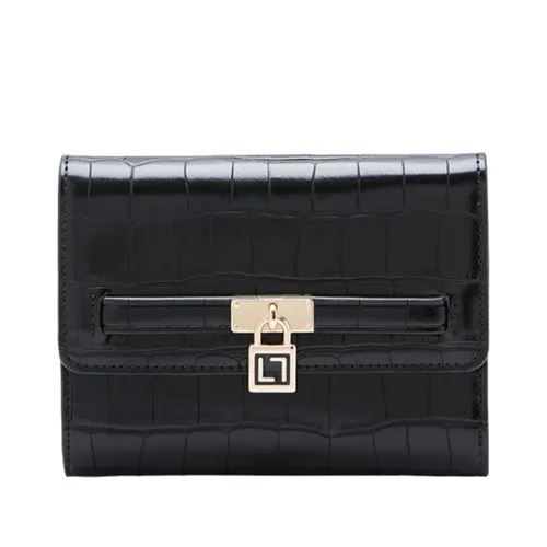 Ví Nữ Lyn Venus Croco Wallet LL24FWF057 Màu Đen