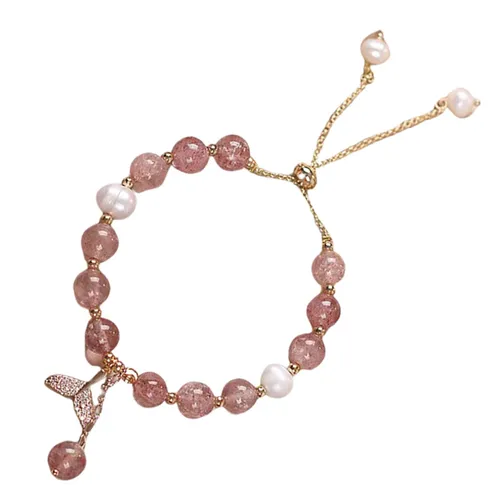Vòng Đeo Tay Nữ Kya Jewel Pink Pearl Tail NAB13 Màu Hồng
