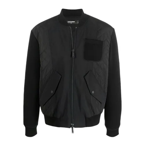 Thời trang Áo Bomber - Áo Bomber Nam Dsquared2 S71AN0389 S40320 900 Màu Đen Size 48 - Vua Hàng Hiệu