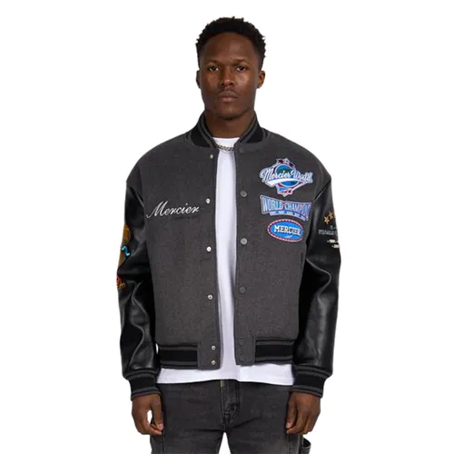Thời trang Áo Bomber - Áo Bomber Nam Mercier Men's Rodman Varsity Jacket Jacket Màu Đen Size XS - Vua Hàng Hiệu