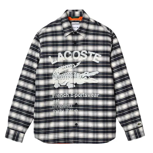 Áo Khoác Lacoste Unisex Branded Check Print Shirt Jacket CH0451 Z23 Màu Trắng Đen Size XS