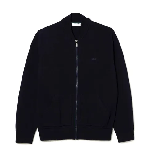 Thời trang - Áo Khoác Len Nam Lacoste Mandarin Collar Zippered Wool Sweater AH0394 166 Màu Xanh Navy Size 2 - Vua Hàng Hiệu