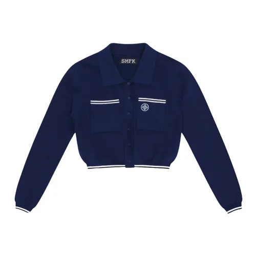 Thời trang - Áo Khoác Len SMFK Navy With Logo Embroidered UG008DB 1950 Màu Xanh Navy Size S - Vua Hàng Hiệu