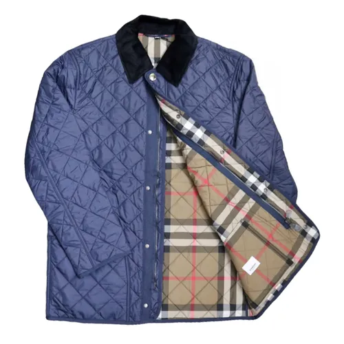 Burberry Nam Áo khoác - Áo Khoác Nam Burberry Quilted Jacket Màu Xanh Navy Size S - Vua Hàng Hiệu