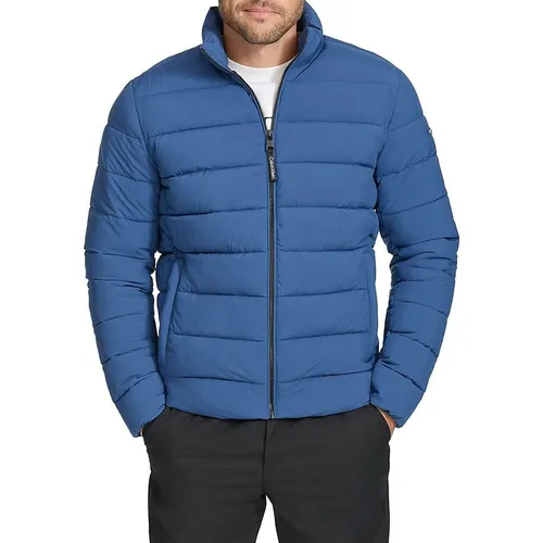 Áo Khoác Nam Calvin Klein CK Long Sleeve Stretch Puffer Erkek Mont CM355297 Màu Xanh Blue Size M