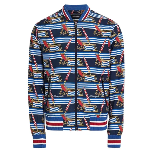 Áo Khoác Nam Dolce & Gabbana D&G Printed Nylon Bomber G9PD5T Màu Xanh Size 46 - Thời trang - Vua Hàng Hiệu