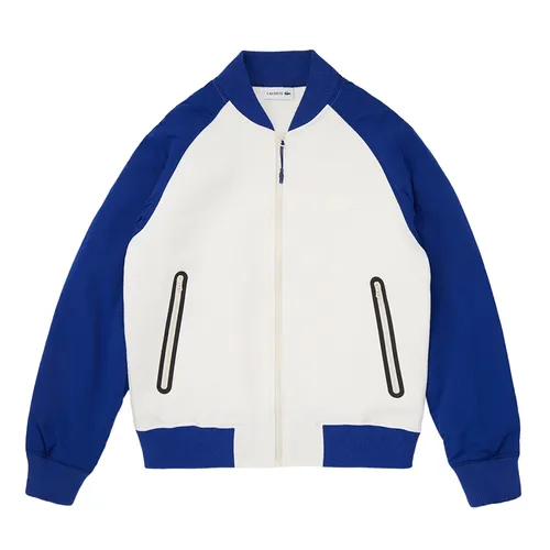 Thời trang - Áo Khoác Nam Lacoste Bomber Quilted Sleeve Bimaterial Teddy Jacket BH7771 S3V Màu Trắng Phối Xanh Size 50 - Vua Hàng Hiệu
