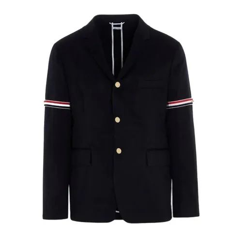 Áo Khoác Nam Thom Browne Blazer In Black Cotton Twill MJU527AC03788 415 Màu Đen Size 2
