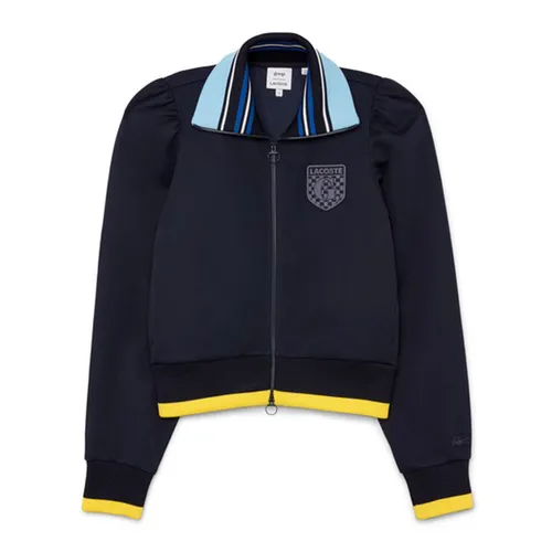 Lacoste Áo khoác Vải cao cấp Mỹ - Áo Khoác Nỉ Nữ Lacoste x Goop Zipped Sweatshirt Màu Xanh Navy Size 38 - Vua Hàng Hiệu