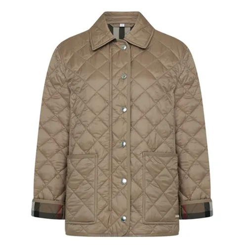 Thời trang - Áo Khoác Nữ Burberry Jacket In Beige 80841951 Màu Be Đậm Size M - Vua Hàng Hiệu