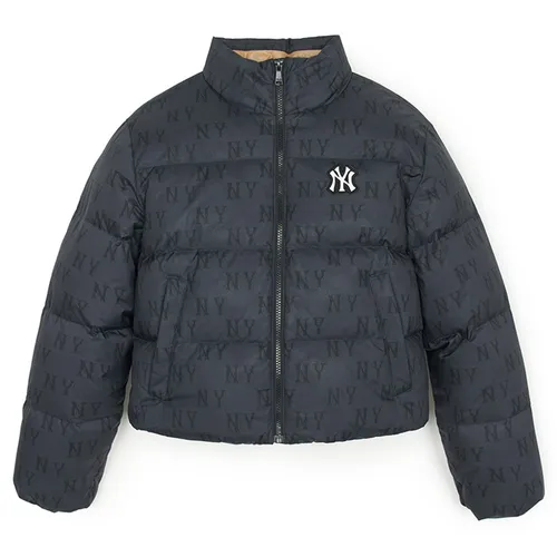 Áo Khoác Phao Nữ MLB Women's Classic Monogram Print Crop Padded New York Yankees 3FDJM1146-50BKS Màu Đen Xám Size S