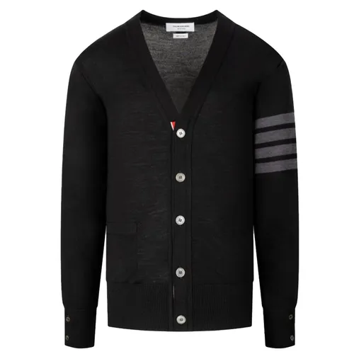 Thời trang - Áo Len Cardigan Nam Thom Browne Black With 4 Bar Printed MKC002A-00014-001 Màu Đen Size 1 - Vua Hàng Hiệu